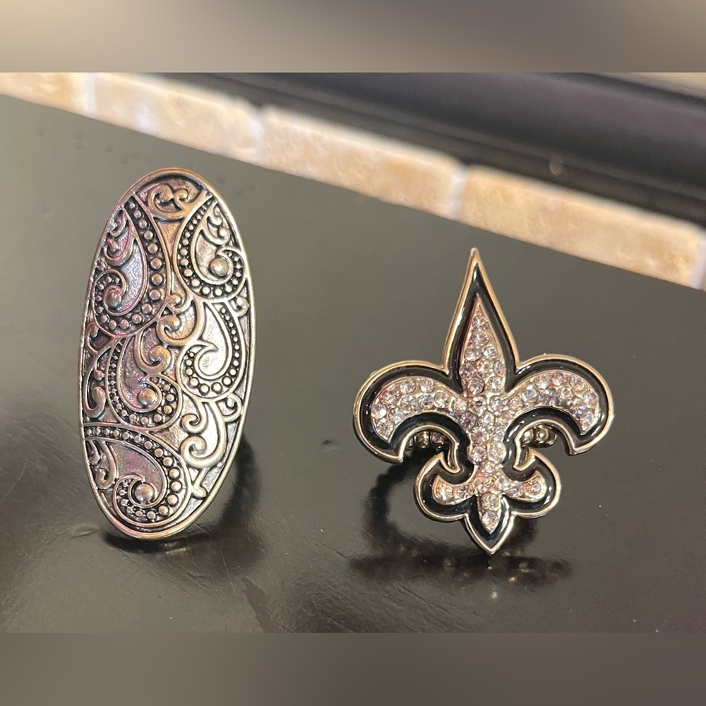 Set of (2) NNW Adjust to Fit Fashion Rings